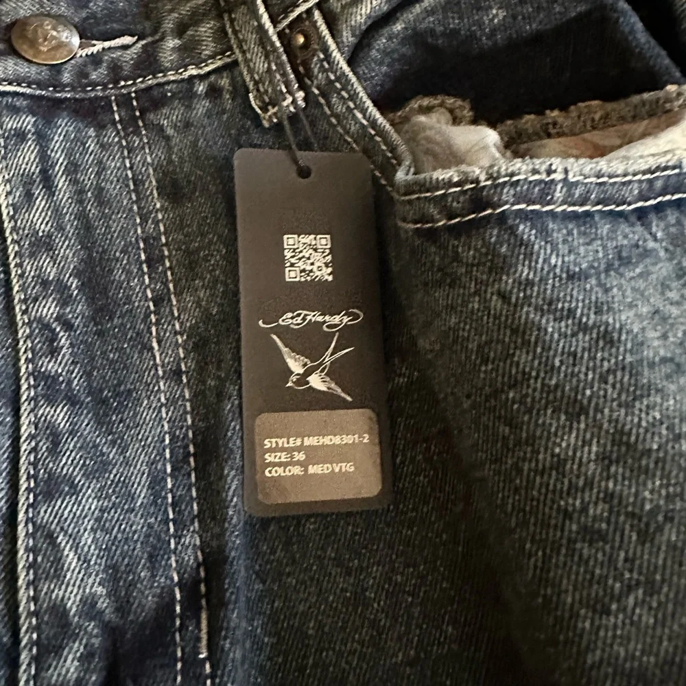 Ed Hardy Black Slim Jeans with Colorful Skull Embroidery